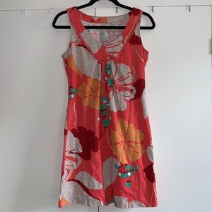 Boden Summer Spring Hawaiian Floral Coral Dress